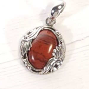 Bali Australian Jasper Pendant in Sterling Silver
